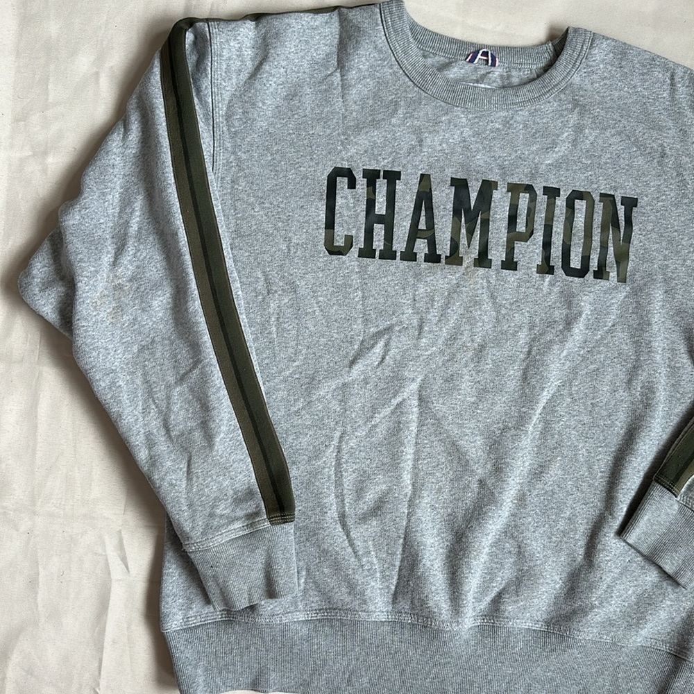 Champion Men's Powerblend Fleece Camo Crewneck Sweatshirt with Taping - Picture 4 of 10
